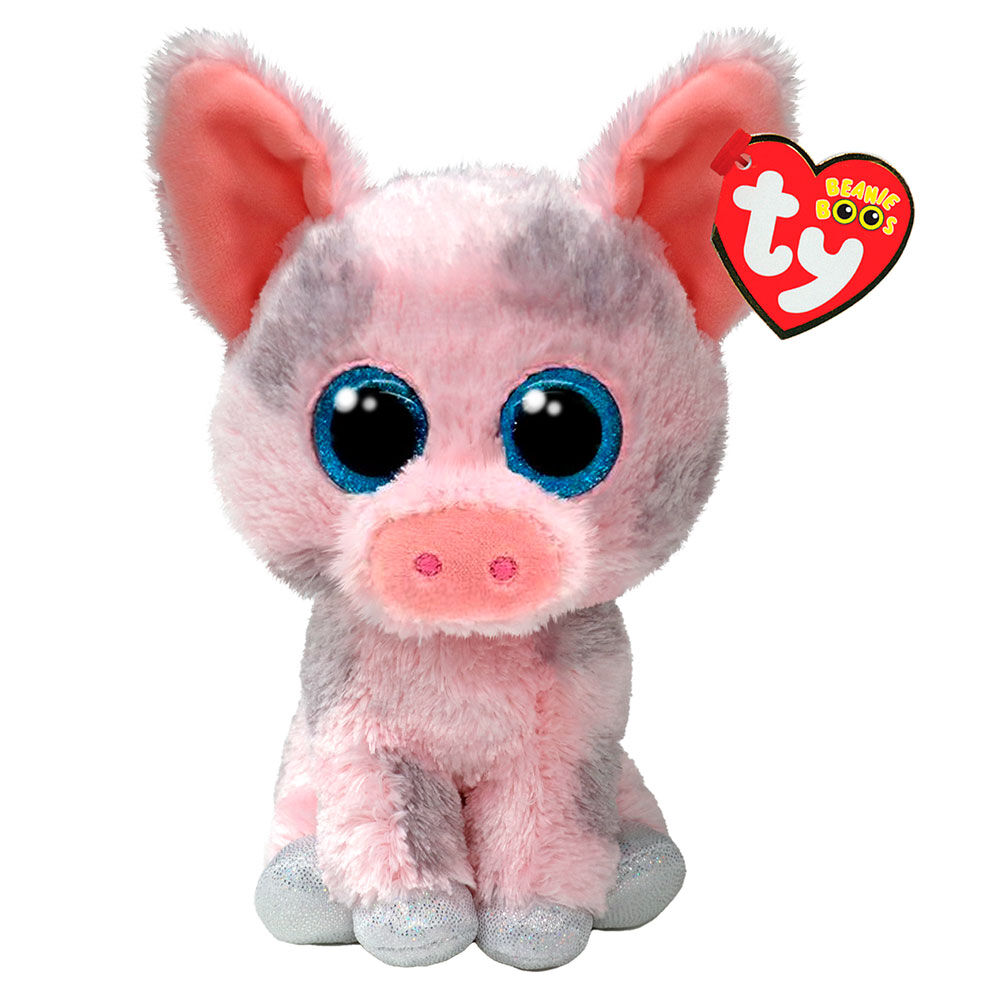 2PK Ty Beanie Boos Hambone Pink Pig Plush Toy 15.5cm Regular 3y+