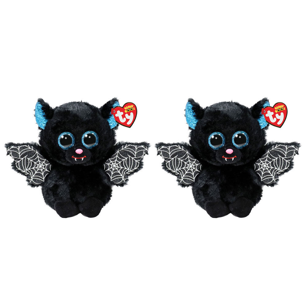 2PK Ty Beanie Boos Batrick Black Bat Plush Toy 15.5cm Regular 3y+