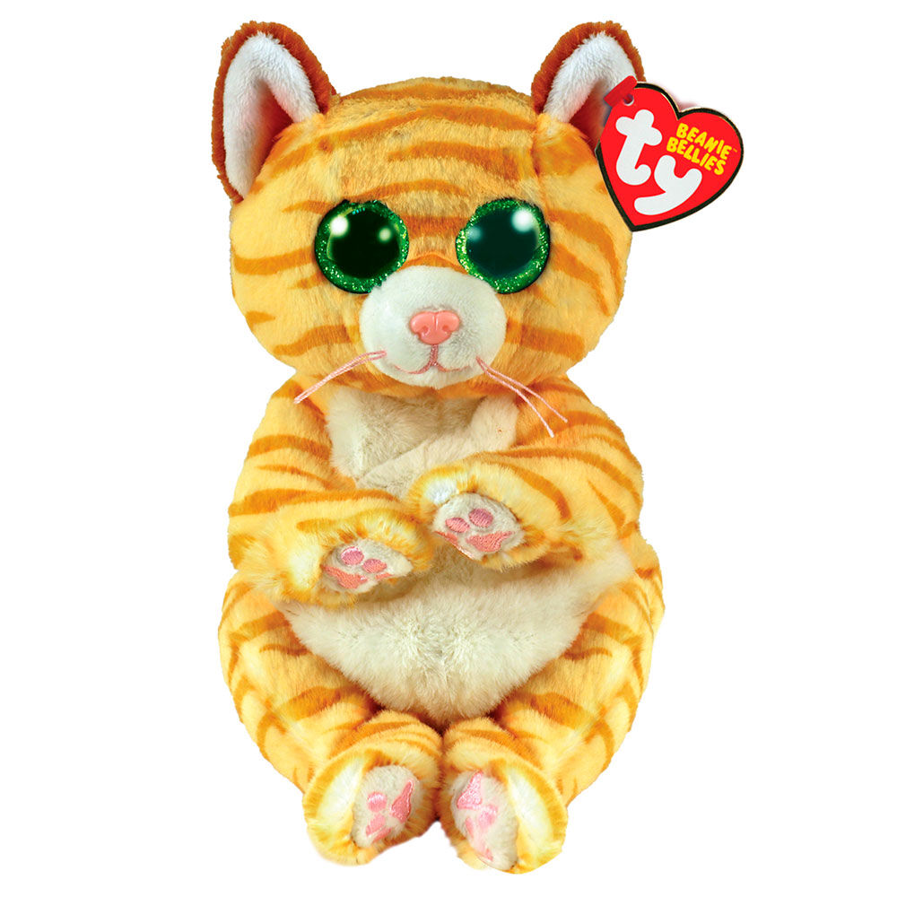 2PK Ty Beanie Bellies Mango Gold Cat Plush Toy 20cm Regular 3y+