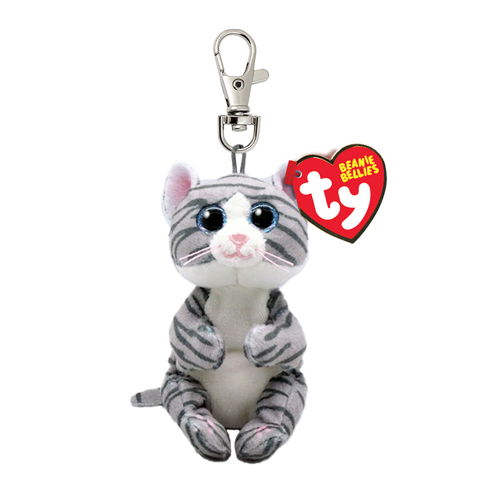 TY Beanies Mitzi Grey Tabby Cat Kids/Children Plush Toy Clip 12cm 3y+