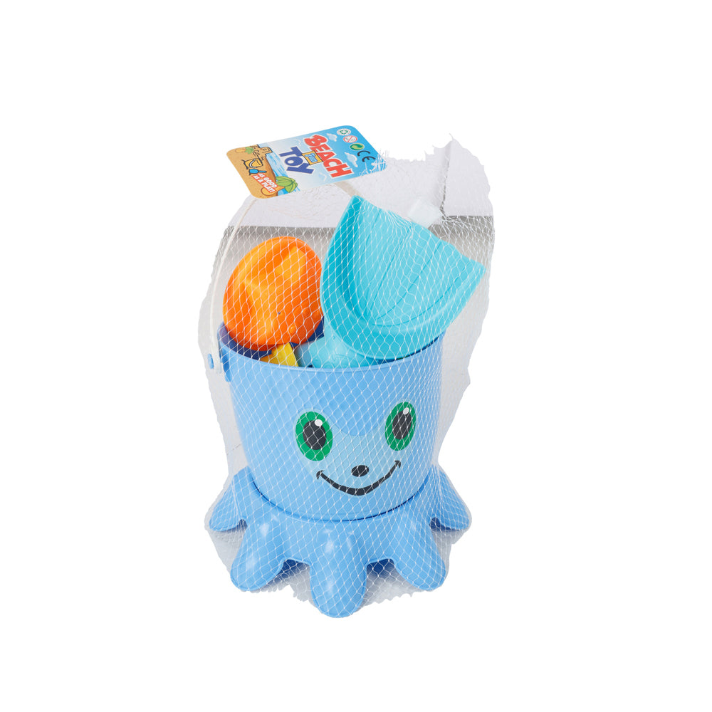 2x 7Pce Razoo Octupus Beach Bucket And Sifter Set 18x15cm 18m+