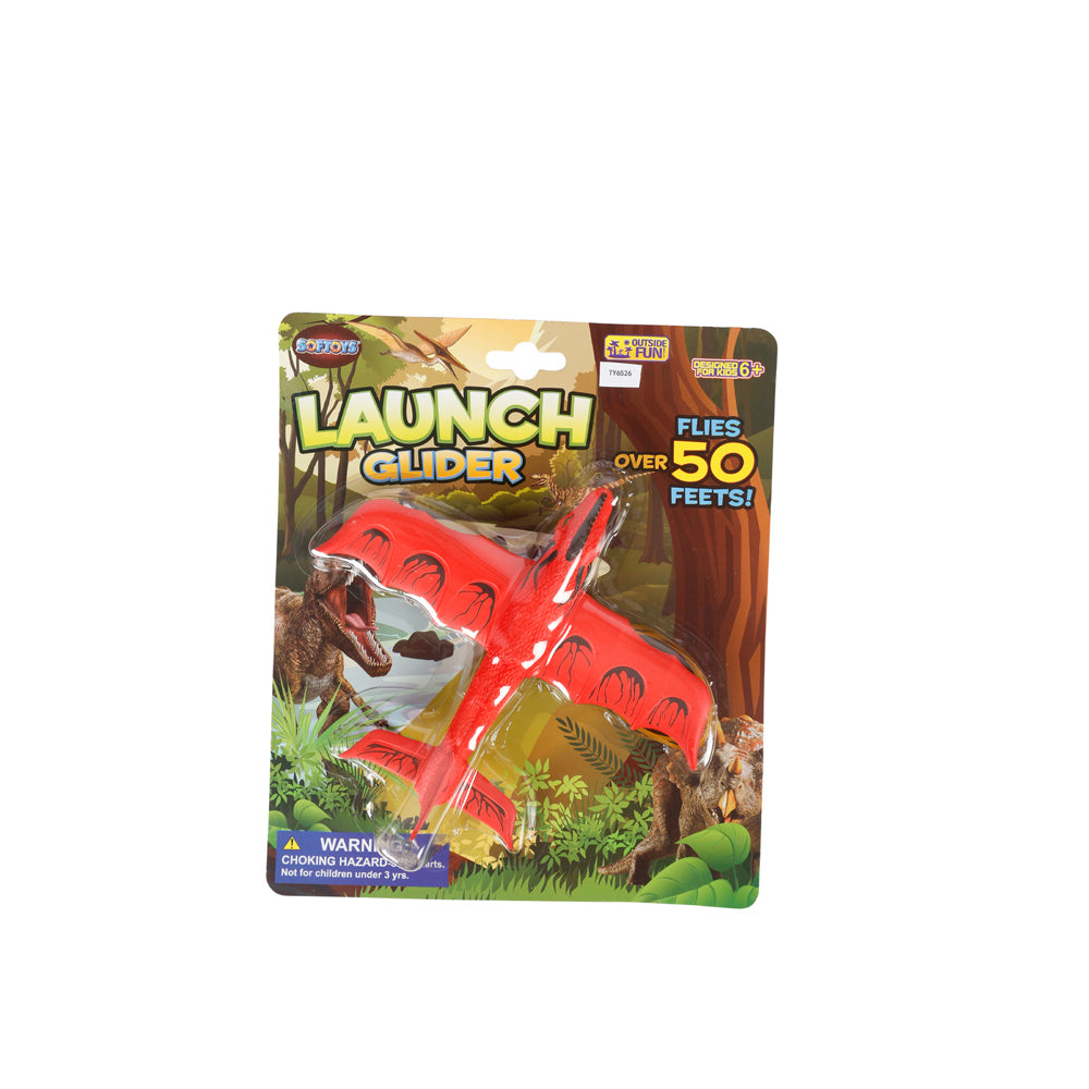 2x Toylife 19x20cm Fly Upto 20-30M Dragon Launcher Glider Toy Kids 6y+ Red