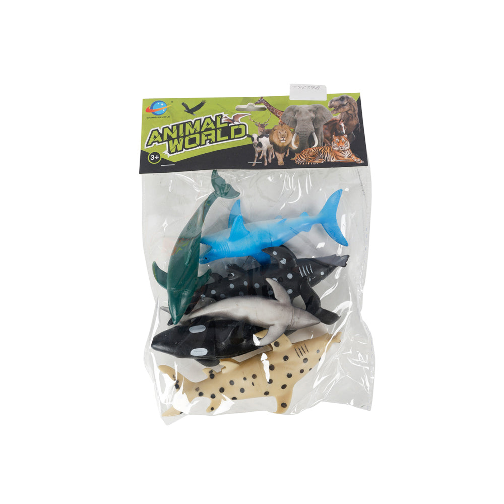 2x 6Pce Razoo Ocean World Animals Assorted In Pvc Bag 24x20cm 3+