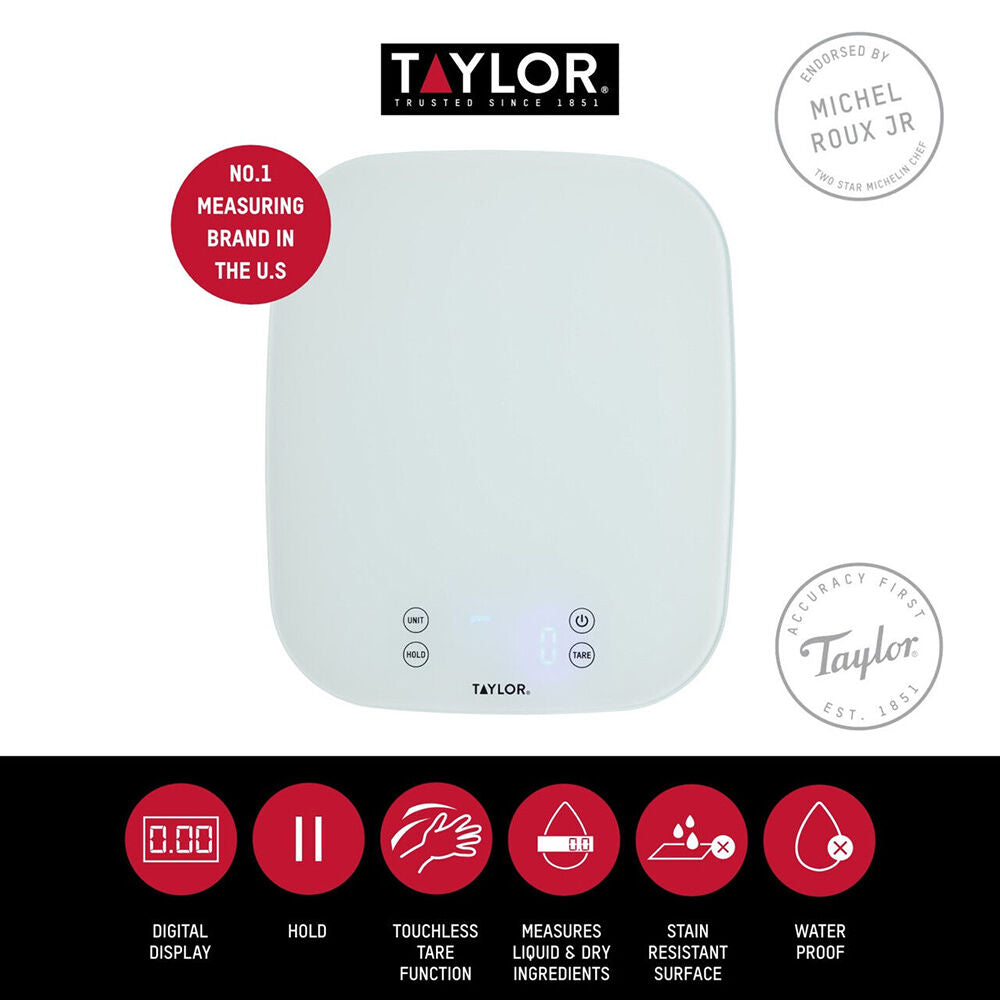 Taylor Pro Glass Waterproof Digital Dual Kitchen Scale 14Kg