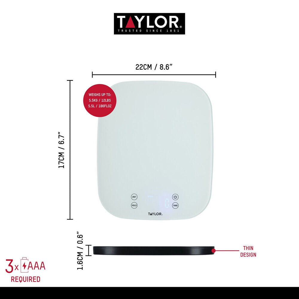 Taylor Pro Glass Waterproof Digital Dual Kitchen Scale 14Kg