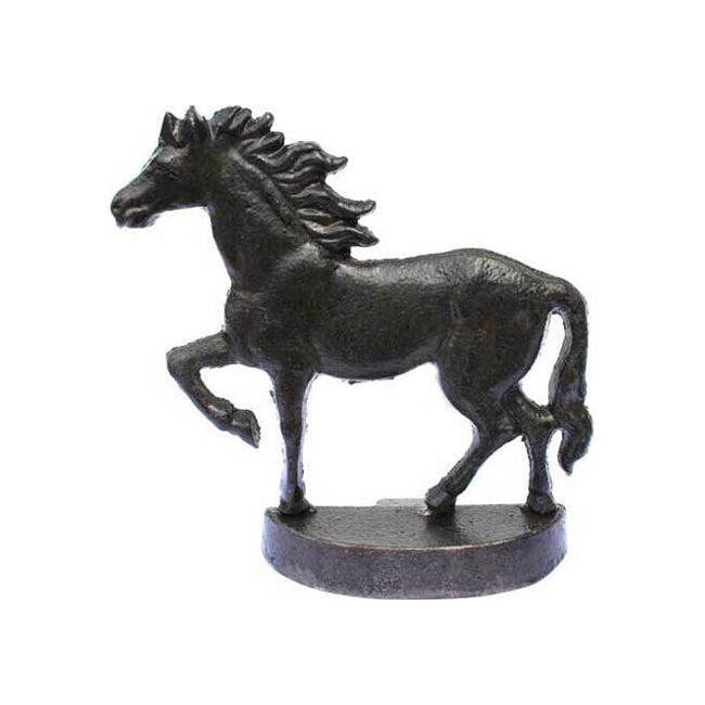 4PK LVD Metal Doorstop Horse Trot Sculpture Home Decor 18cm Black