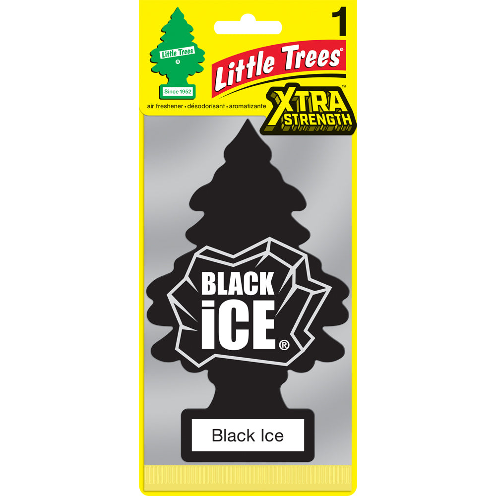 6PK Little Tree Extra Strength Black Ice Car Scent Fragrance 4x12cm