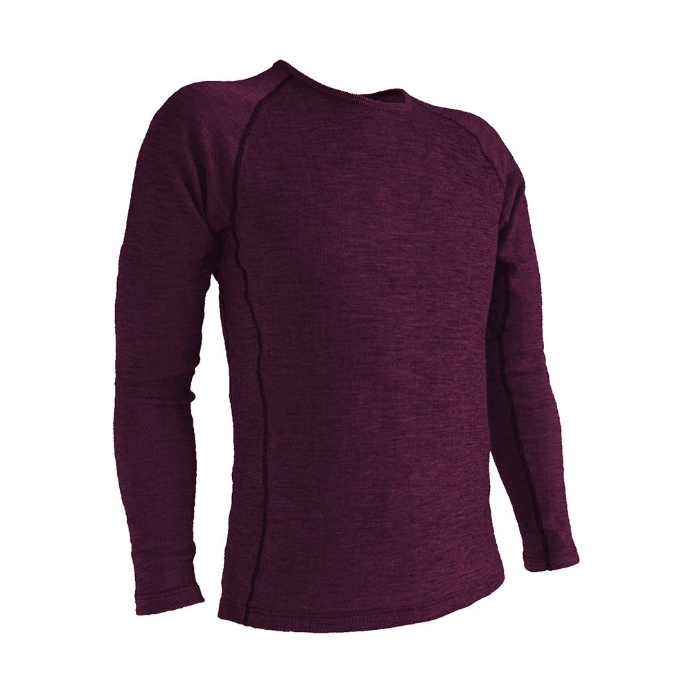 Wilderness Mens Long Sleeve Crew Neck Top Size 2XL Base Layer Thermal Merlot