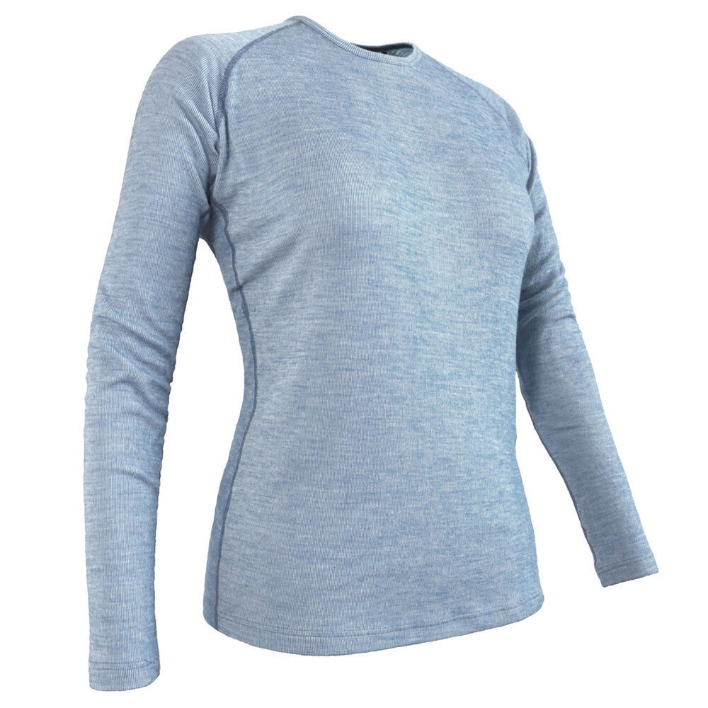 Wilderness Wear Womens Thermal Activewear Long Sleeve Crew Neck Top Size 14/L - Denim