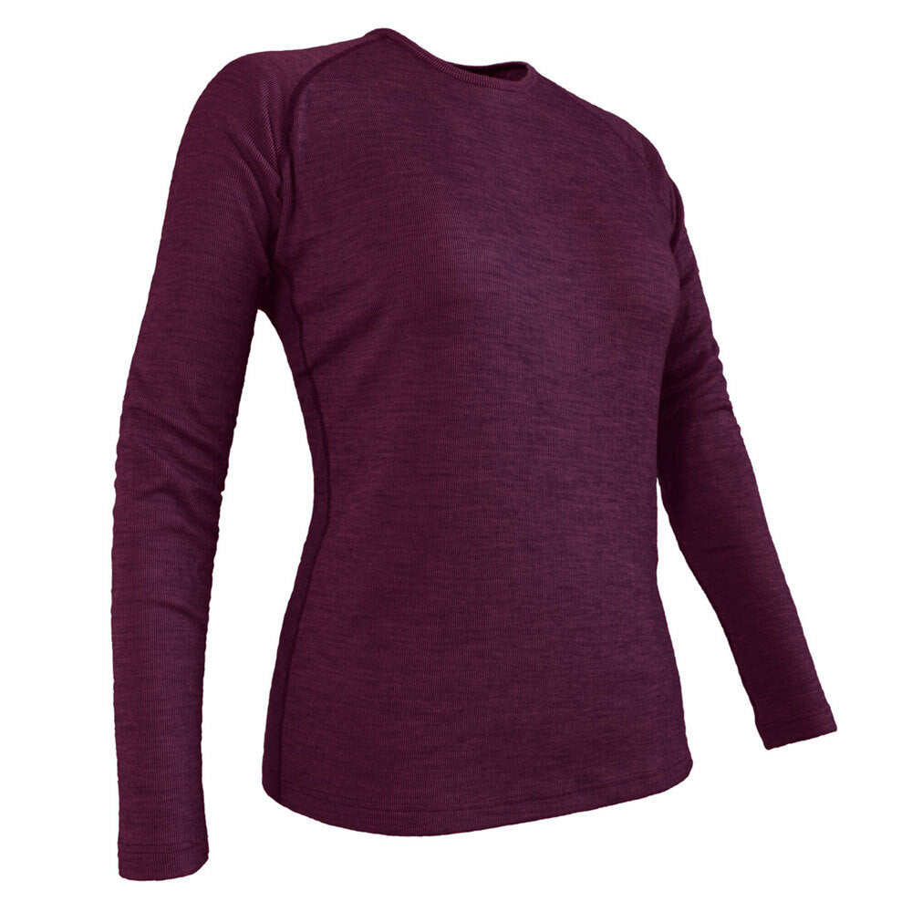 Wilderness Wear Womens Thermal Activewear Long Sleeve Crew Neck Top Size 14/L - Merlot