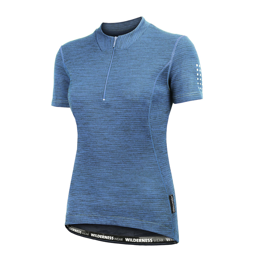 Wilderness Women Short Sleeve Cycle Jersey Top Size 8 Thermal Activewear Glacier