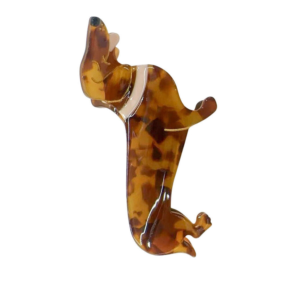 2PK Urban Acrylic Sausage Dog Claw Clip Women's Hair Accessory Tortoiseshell