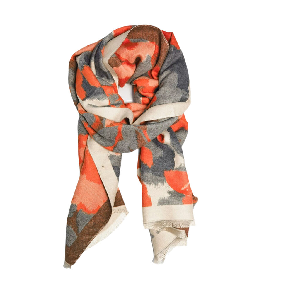 Urban Elsie Scarf Womens Fashion Neck Wrap - Orange Grey