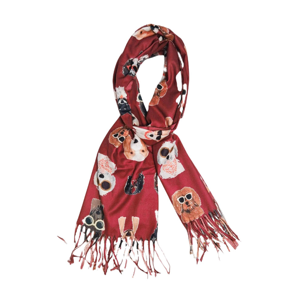 Urban Groovy Dog Scarf Womens Fashion Neck Wrap - Burgundy