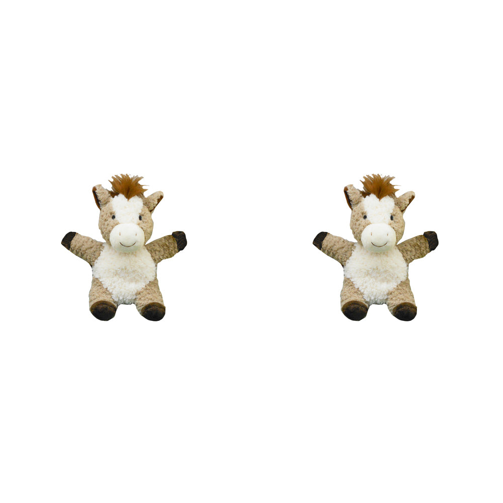 2PK Urban Products Curly 18cm Horse Soft Fabric Animal Plush Toy - Brown 0M+