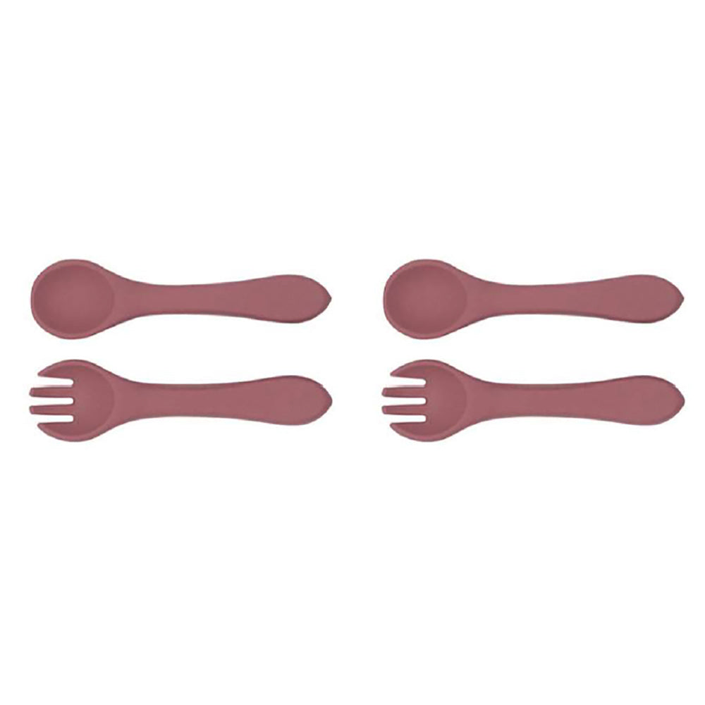 2PK Urban Products 13.5cm Silicone My First Cutlery Kids/Children - Pink 6M+