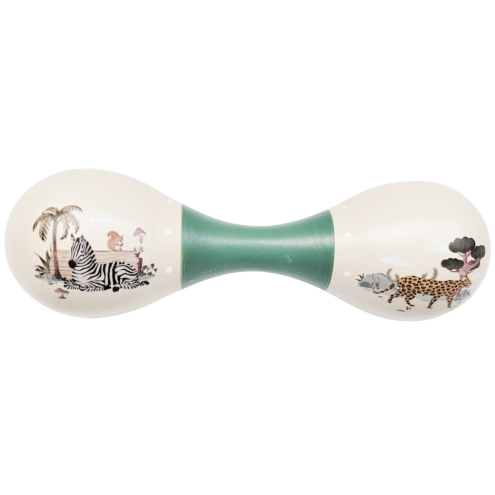 2PK Urban Products Zebra Cheetah Double Maracas Musical Toy 10M+