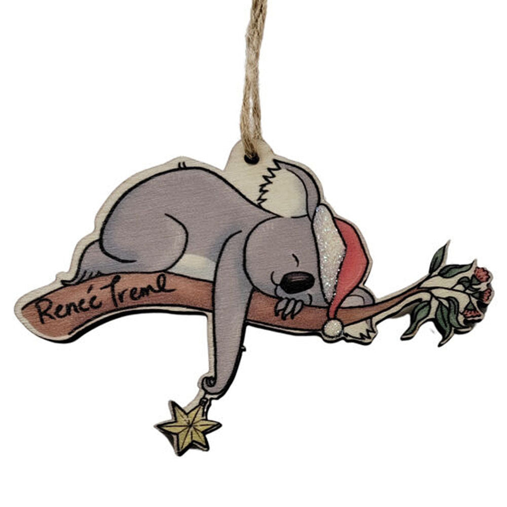 8PK Urban Renee Treml Koalas Hanging Decoration 8cm Grey Assorted