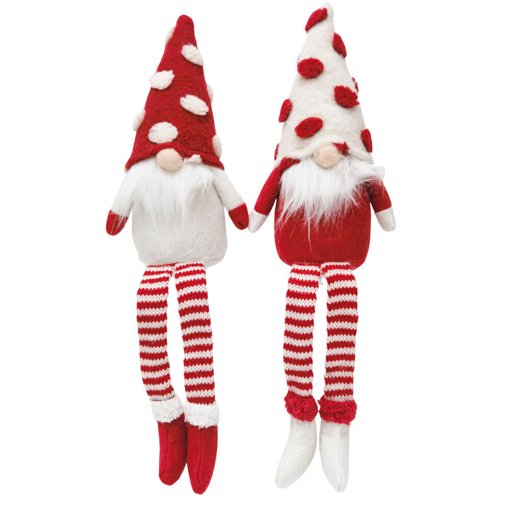 4PK Urban Tomte Sitting Christmas Decoration 37cm Red/White Assorted