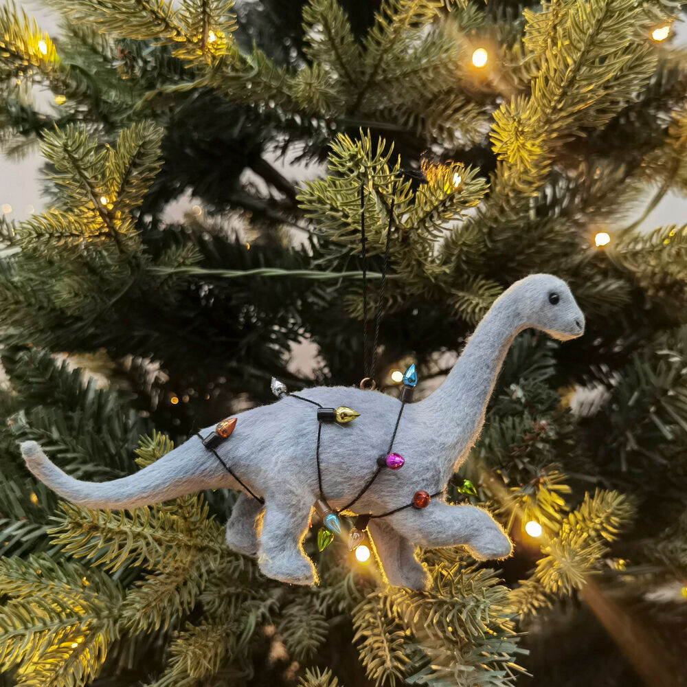Urban Bronty Dinosaur Hanging Christmas Decoration 16cm Blue