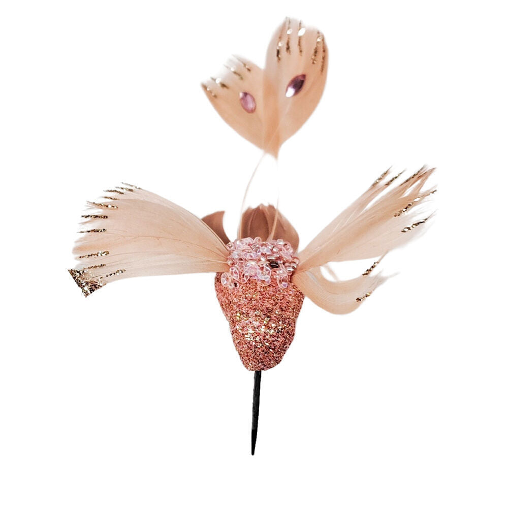 8PK Urban Flying Hummingbirds Clip Christmas Decoration 12cm Pink