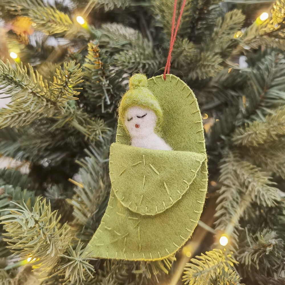Urban May Gibbs Sleeping Gumnut Baby Fabric Hanging Decoration 10cm Green
