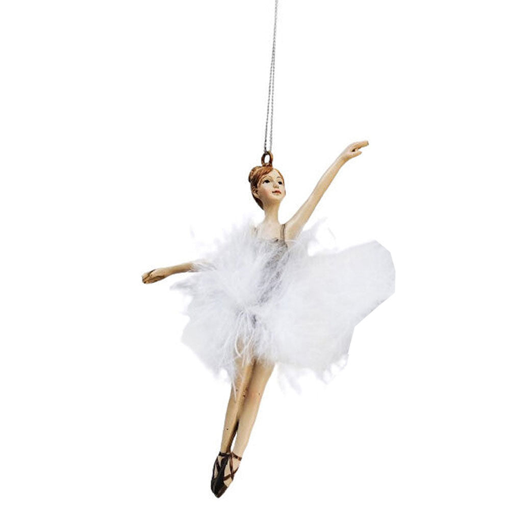 6PK Urban Dancing Ballerinas Hanging Decoration 13cm White Assorted