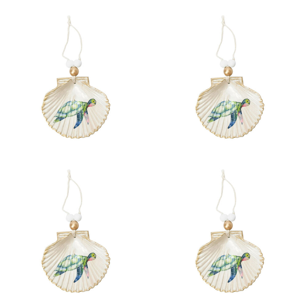 4PK Urban Whale/Turtle Shell Hanging Christmas Decoration 19cm Blue Assorted