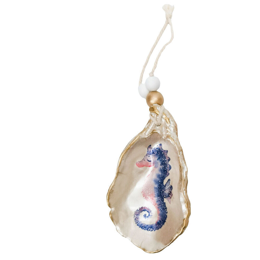 4PK Urban Jellyfish/Seahorse Shell Hanging Christmas Decoration Purple Assorted