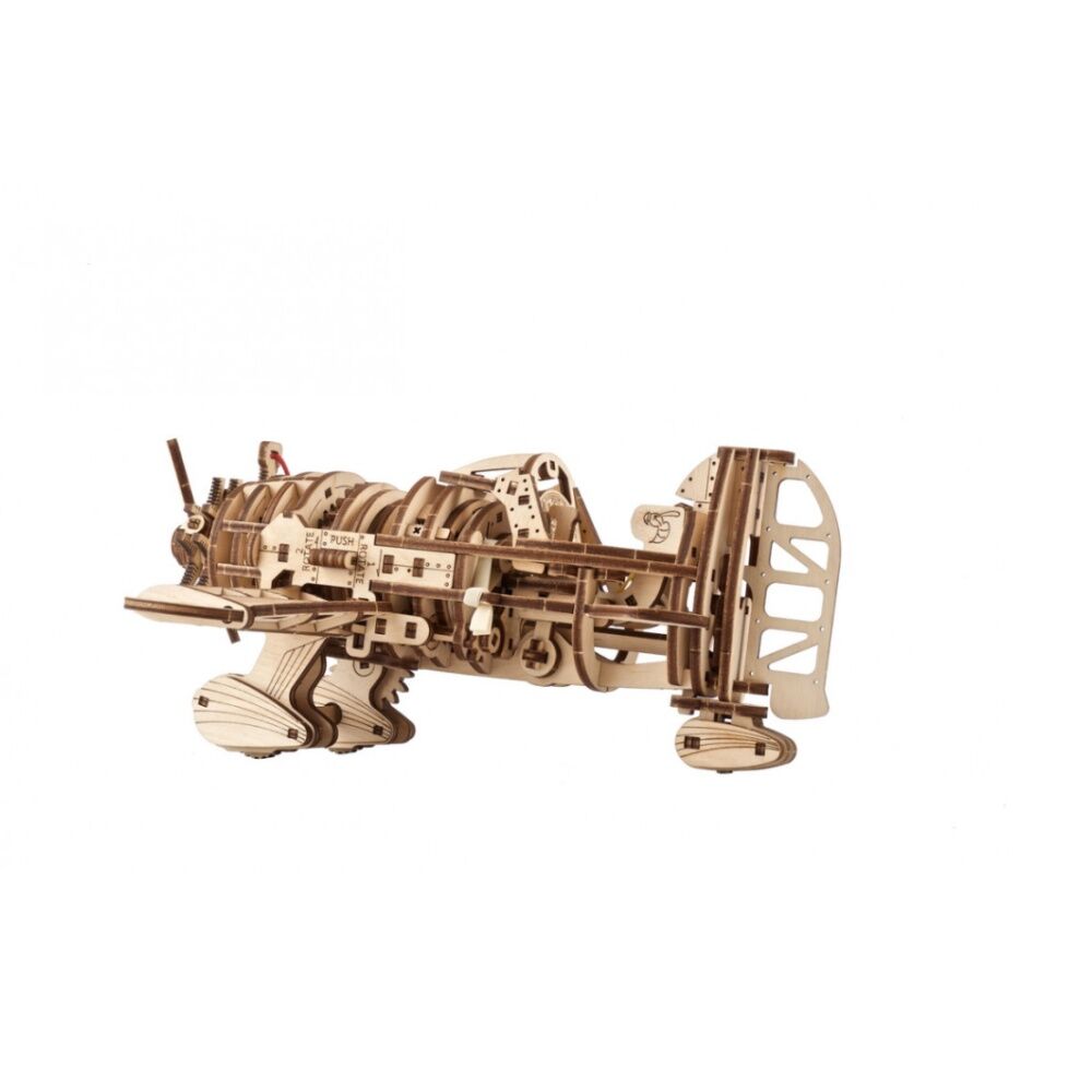 UGears Mad Hornet Airplane Model Wooden 3D Puzzle w/Spring Motor 354pc 14y+