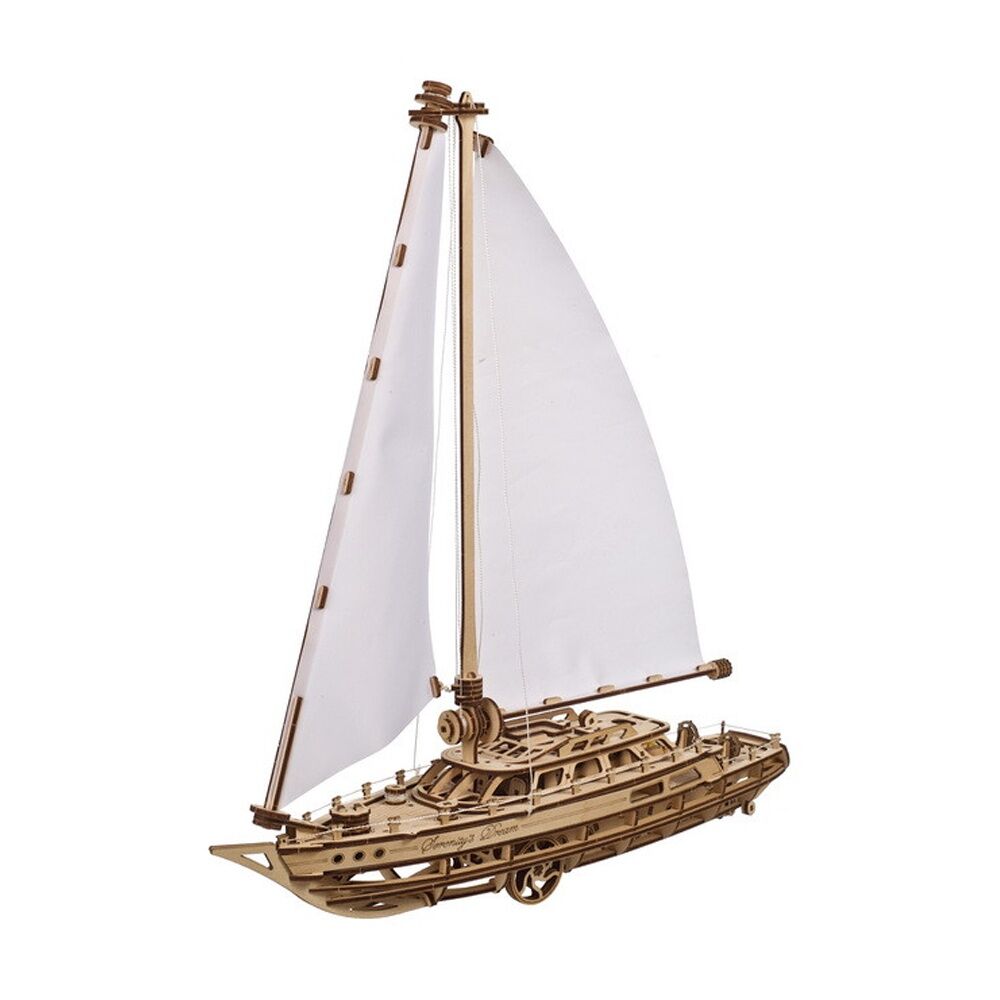 UGears Serenity's Dream Model Yacht Wooden 3D Puzzle w/Spring Motor 365pc 14y+