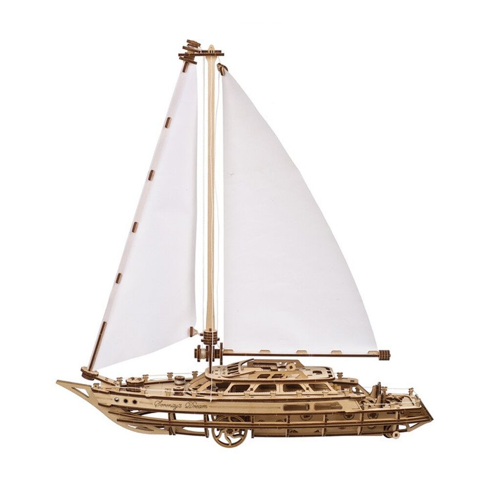 UGears Serenity's Dream Model Yacht Wooden 3D Puzzle w/Spring Motor 365pc 14y+