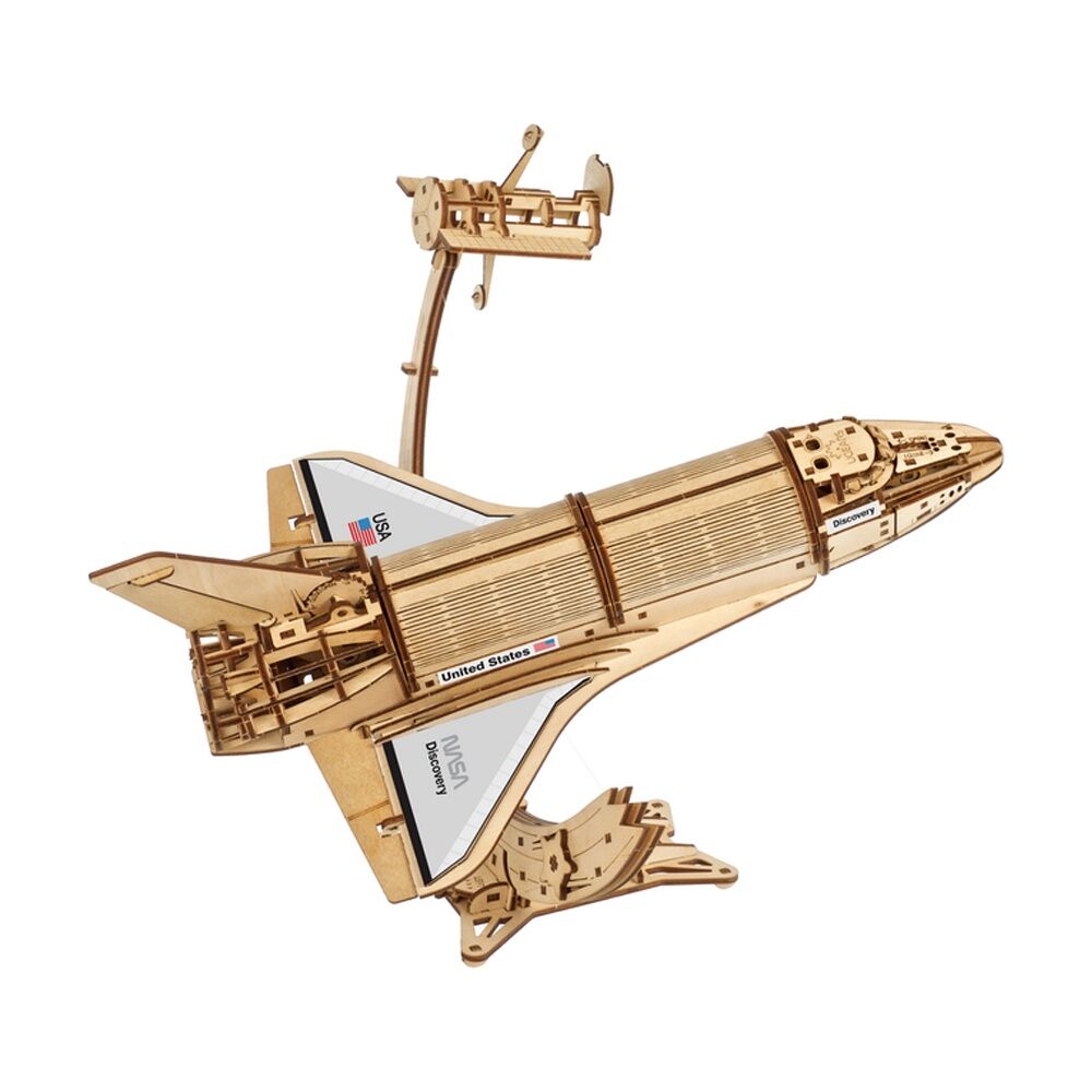 UGears NASA Space Shuttle Discovery Wooden 3D Puzzle w/Telescope 315pc 14y+