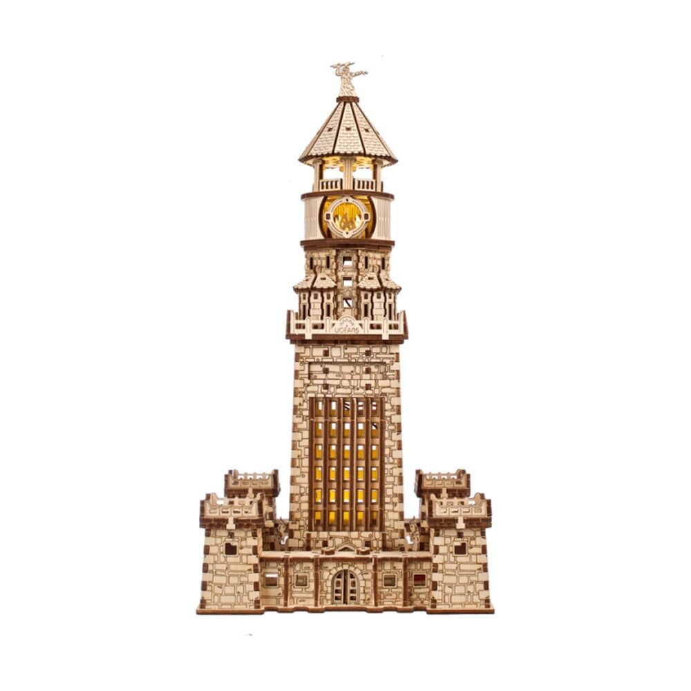 UGears Lighthouse of Alexandria Model Wooden 3D Puzzle w/LED Lamp 340pc 14y+