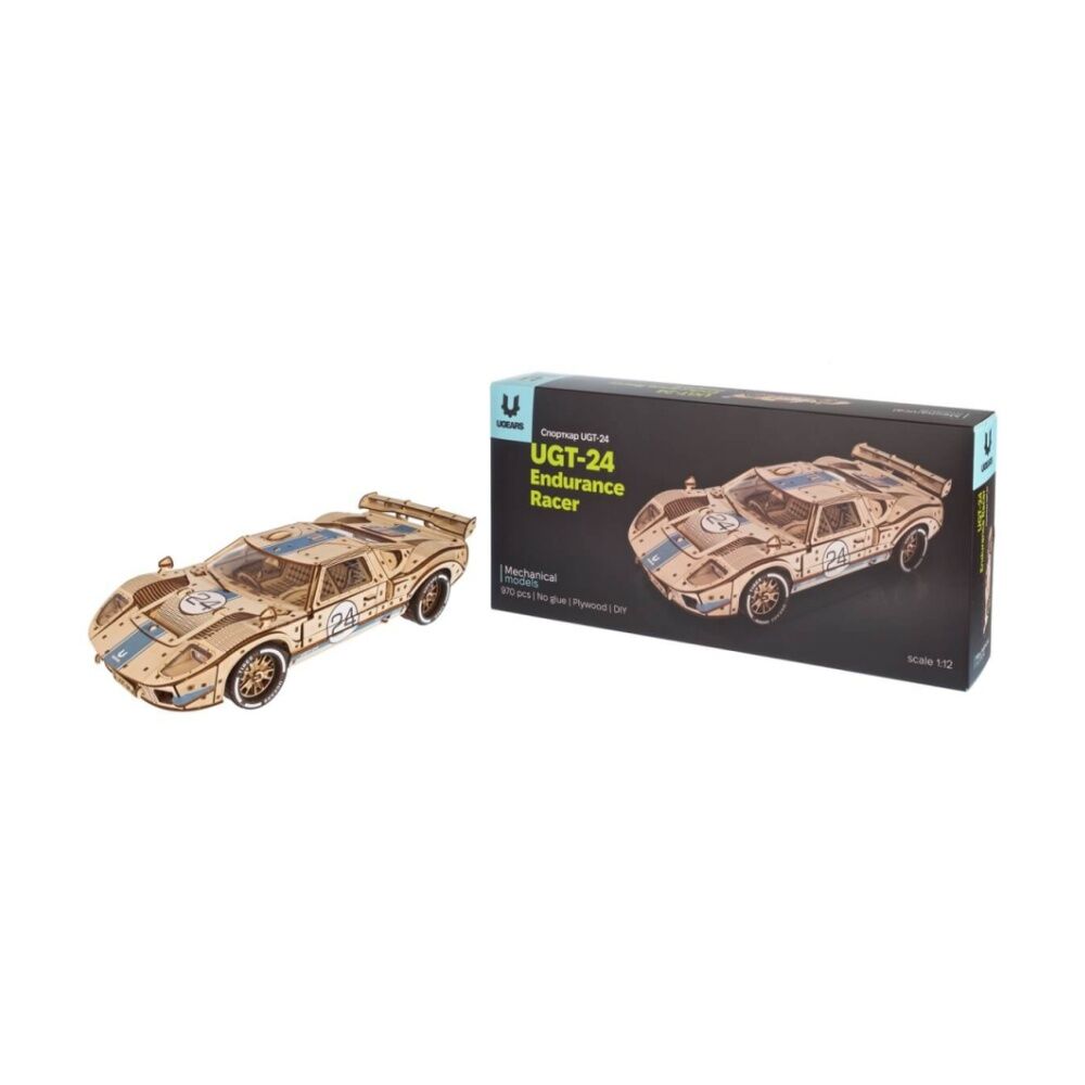 UGears UGT-24 Endurance Racecar Model Wooden 3D Puzzle w/Motor 970pc 14y+
