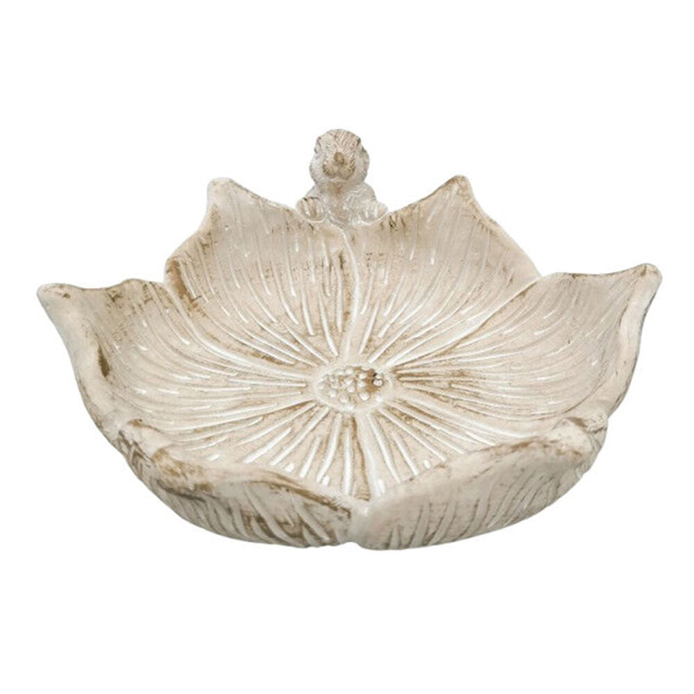 2PK Urban Ceramic Fable Bunny Outdoor Garden Bird Bath Bowl 27x25cm Bisque
