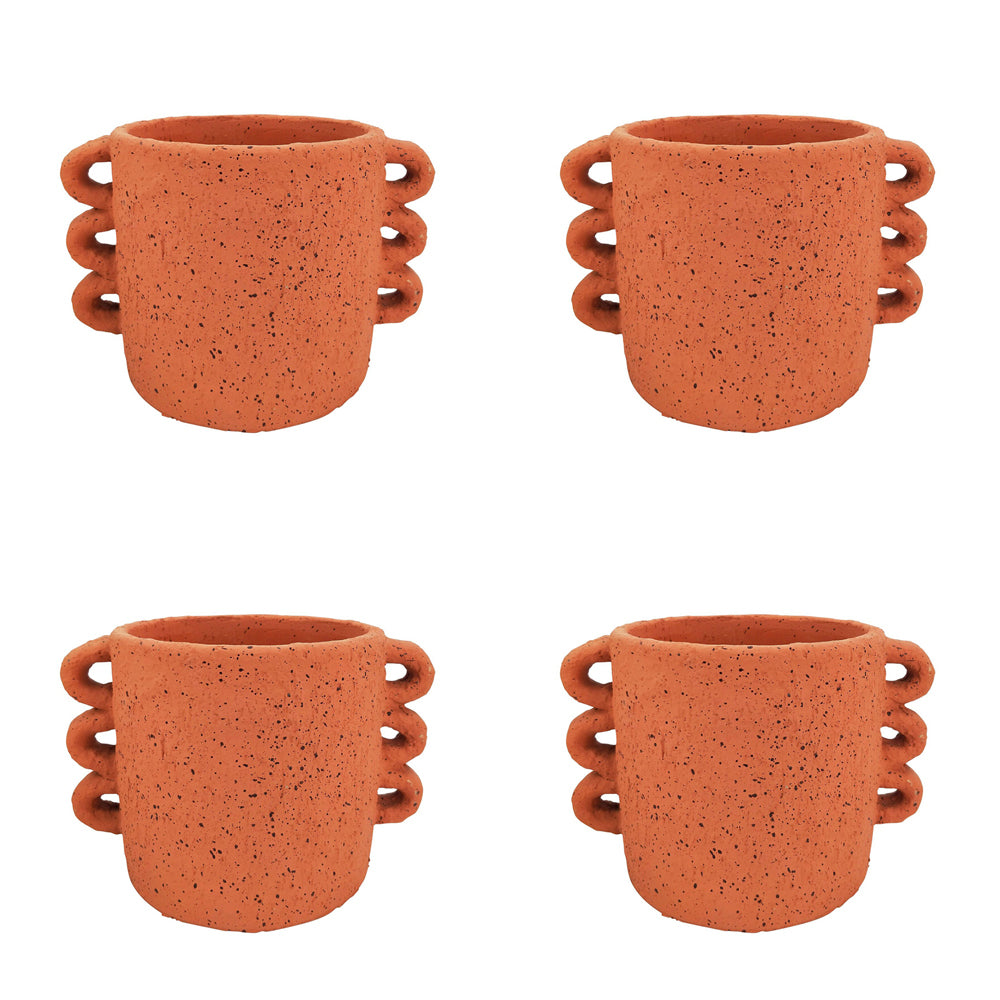 4x Urban Dayze Concrete 20cm Planter Pot Small - Sienna