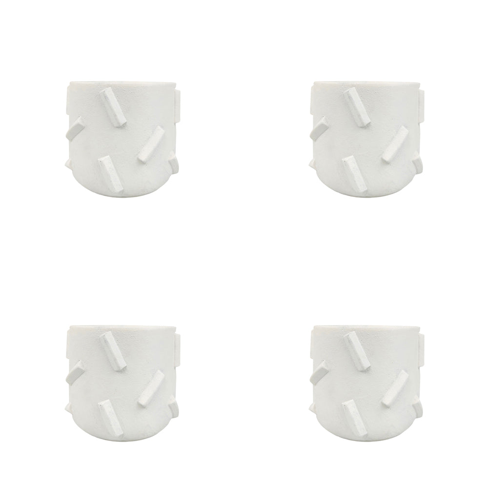 4x Urban Felix 13cm Concrete Planter Pot Small - White