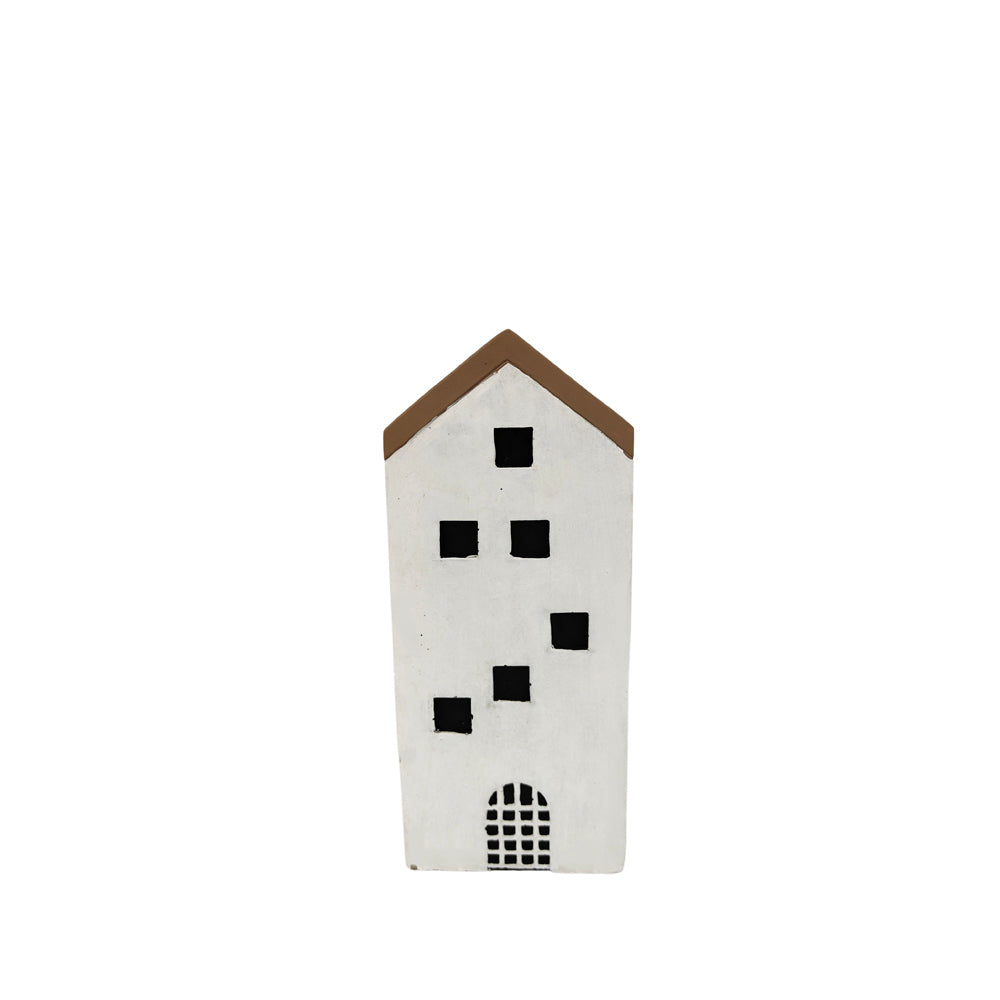 2x Urban Jonah House 24cm Concrete Tall Planter Pot - White