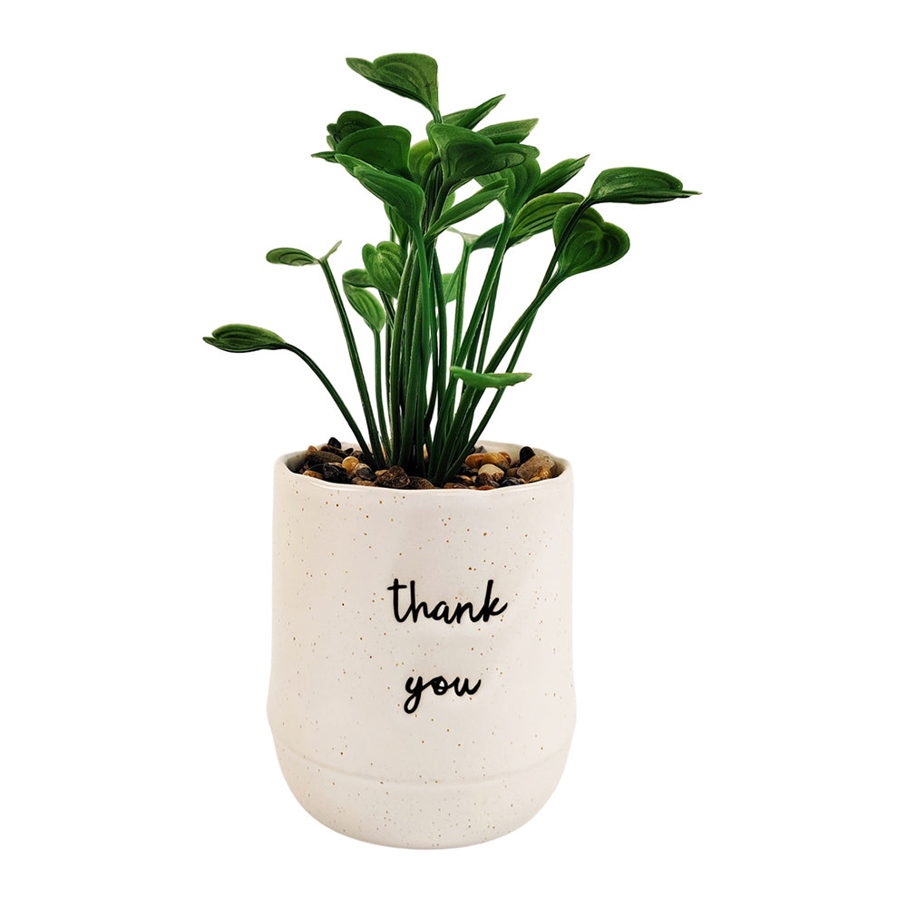 2x Urban Positivity Quote 9cm Thank You Potted Plant Artificial Home Decor