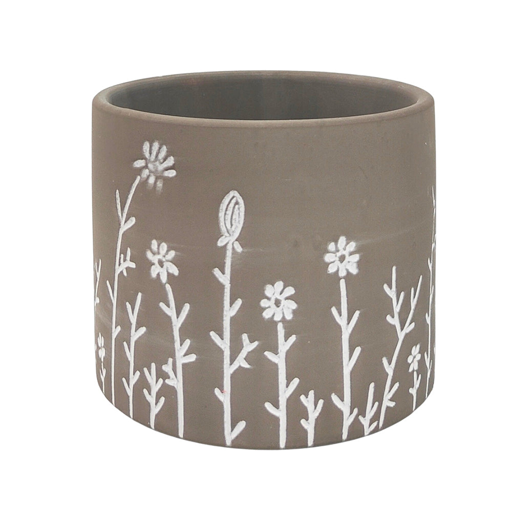 2x Urban Riya 10.5cm Ceramic Plant Pot Planter Small - Grey