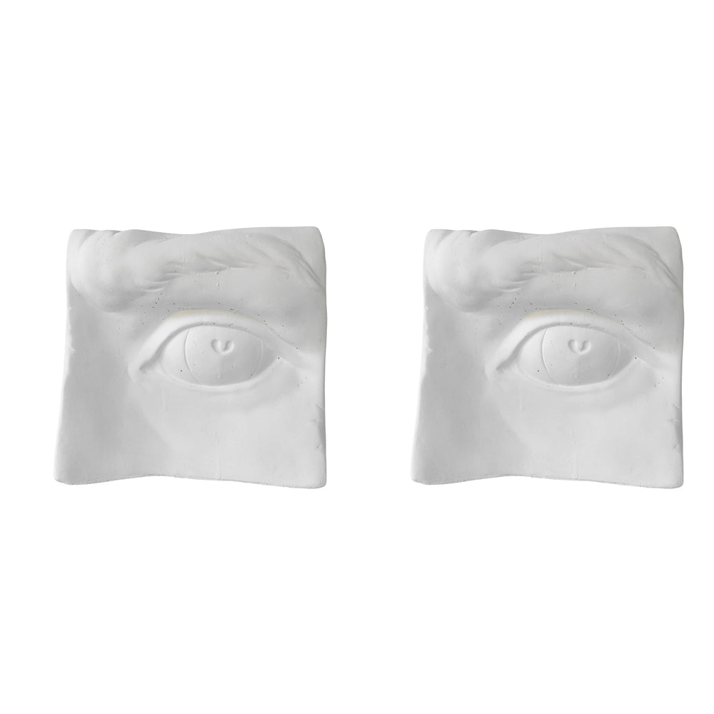 2x Urban Jolie 21x20cm Concrete Eye Planter Pot - White