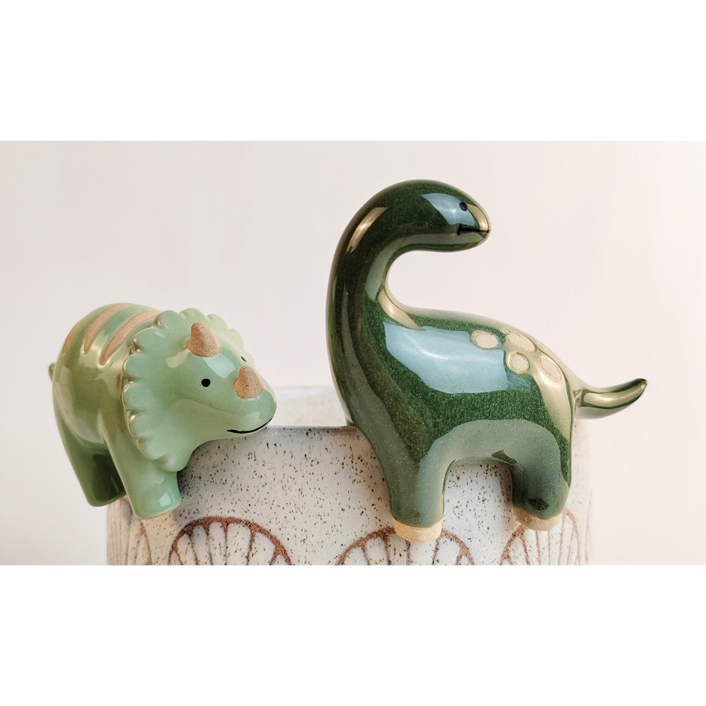 4x Urban 9cm Dinosaur Plant Pot Hanger Garden Green - Assorted