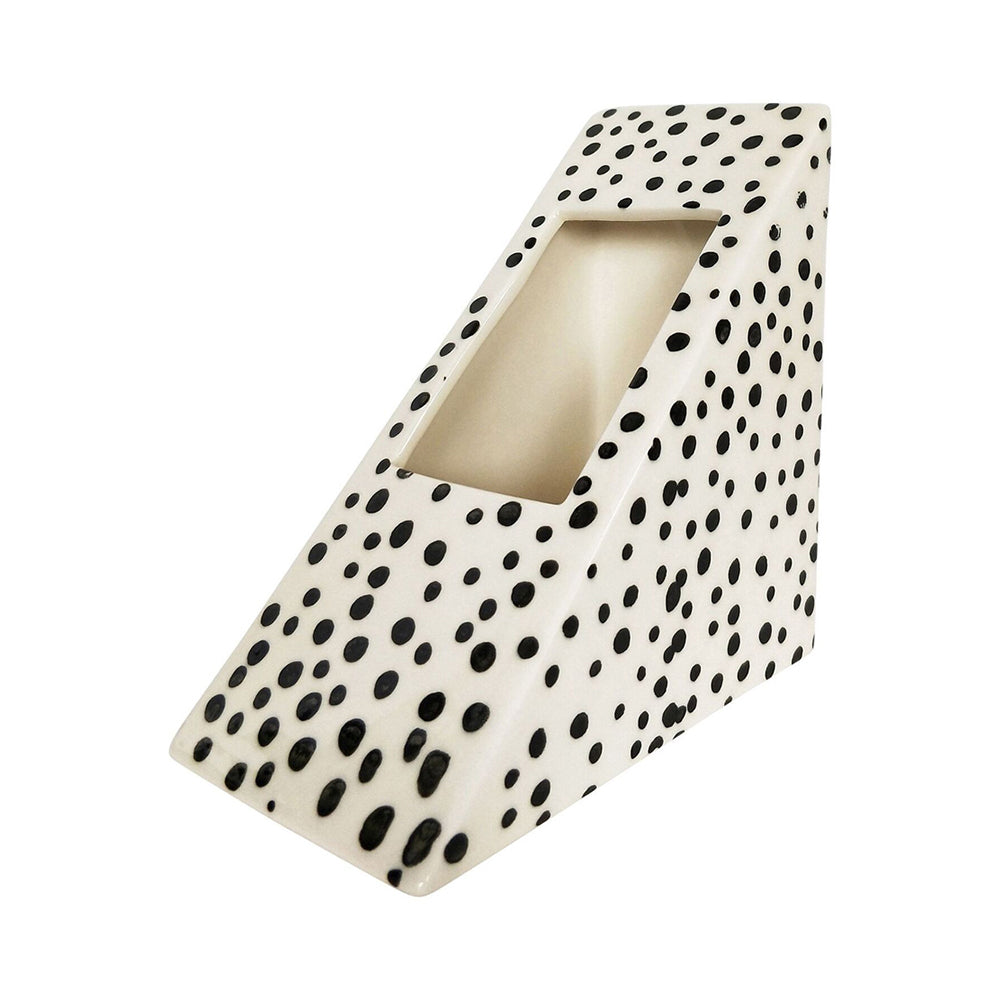 2x Urban Noah Triangle 15cm Ceramic Planter Pot Small - Black/White
