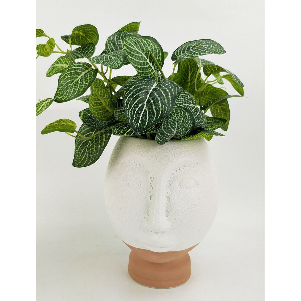2x Urban Kendall Face 18cm Ceramic Plant/Flower Vase Display Small - White