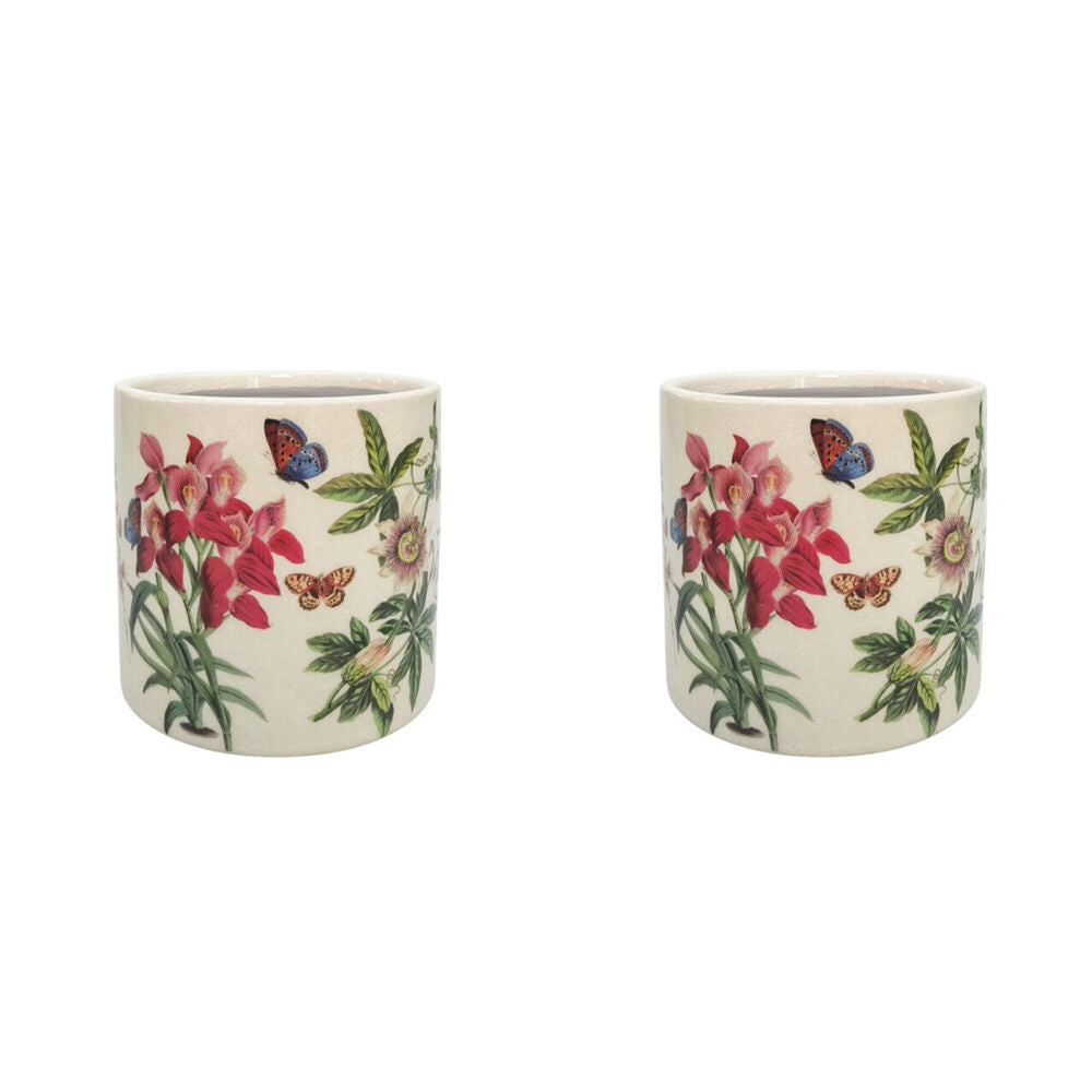 2PK Urban Botanicals Stoneware Outdoor Planter Pot 12x11cm Green