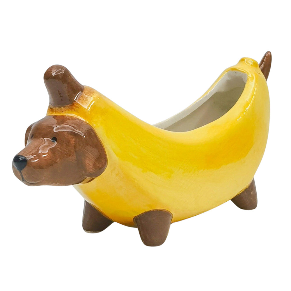 3PK Urban Banana Dog Small Planter Yellow 9cm Home Decorative Garden Decor