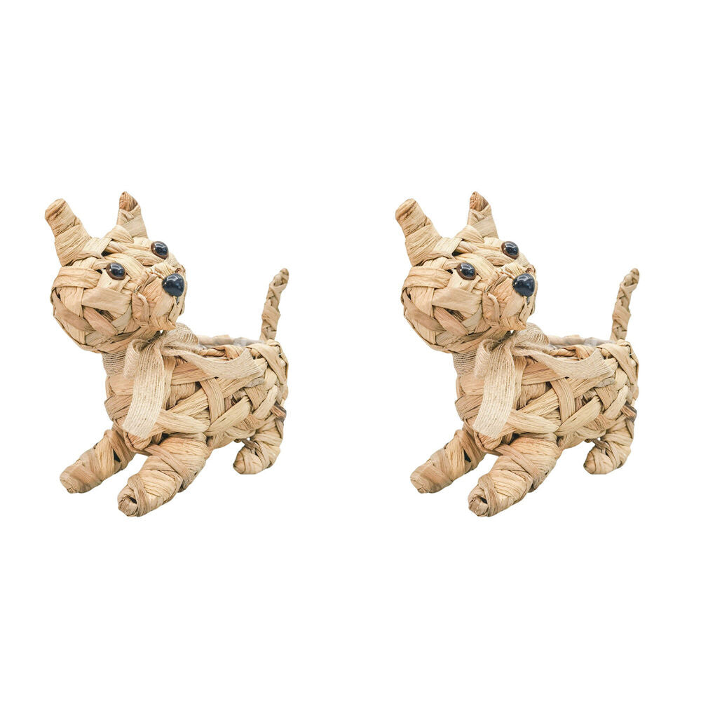 2PK Urban Coconut Fibre Woven Cat Outdoor Planter Pot 25cm Natural