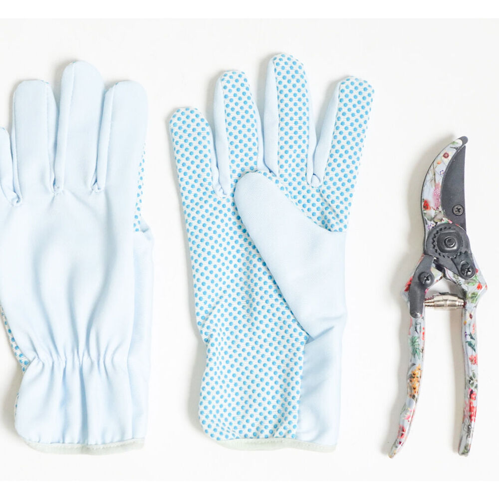 3pc Urban Botanicals Secateurs & Gardening Gloves Set 26cm Blue