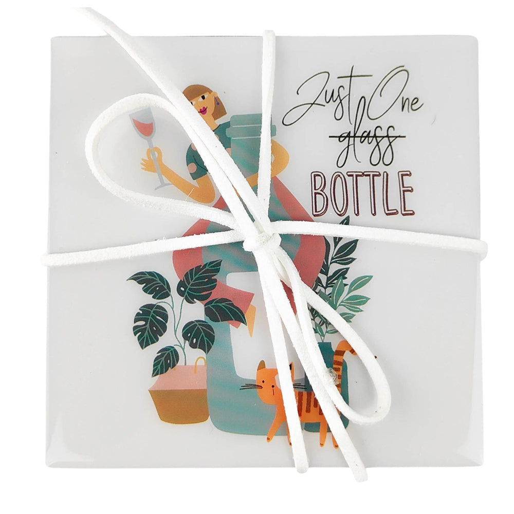 2x 4pc Urban Just One Bottle 10cm Coasters Mug/Cup Drink Table Mat Set